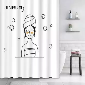 JINRUN утолщенная водонепроницаемая занавеска для ванной комнаты, устойчивая к плесени, занавеска для душа, занавеска для душевой перегородки, занавеска для душа, занавеска для ванной комнаты, бесплатная перфорация 80*180cm