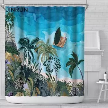 JINRUN утолщенная водонепроницаемая занавеска для ванной комнаты, устойчивая к плесени, занавеска для душа, занавеска для душевой перегородки, занавеска для душа, занавеска для ванной комнаты, бесплатная перфорация 180cmx120cm