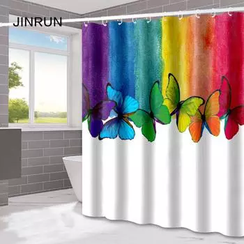JINRUN утолщенная водонепроницаемая занавеска для ванной комнаты, устойчивая к плесени, занавеска для душа, занавеска для душевой перегородки, занавеска для душа, занавеска для ванной комнаты, бесплатная перфорация 90*180cm