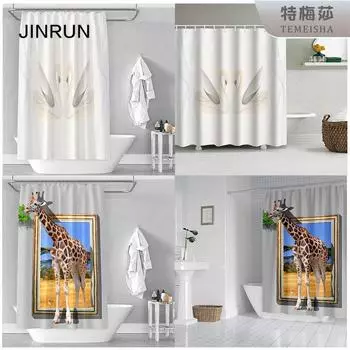 JINRUN утолщенная водонепроницаемая занавеска для ванной комнаты, устойчивая к плесени, занавеска для душа, занавеска для душевой перегородки, занавеска для душа, занавеска для ванной комнаты, бесплатная перфорация 90*180CM