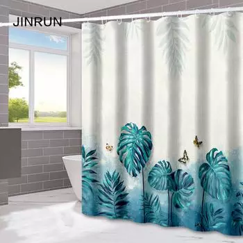 JINRUN утолщенная водонепроницаемая занавеска для ванной комнаты, устойчивая к плесени, занавеска для душа, занавеска для душевой перегородки, занавеска для душа, занавеска для ванной комнаты, бесплатная перфорация 90*180cm