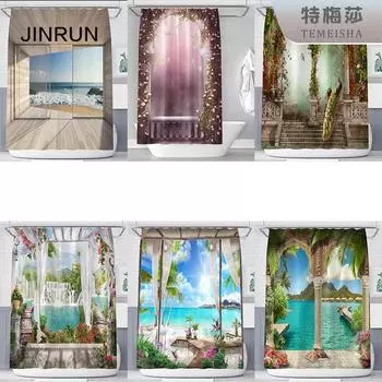 JINRUN утолщенная водонепроницаемая занавеска для ванной комнаты, устойчивая к плесени, занавеска для душа, занавеска для душевой перегородки, занавеска для душа, занавеска для ванной комнаты, бесплатная перфорация 90*180CM