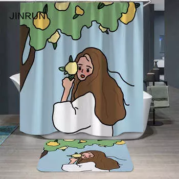 JINRUN утолщенная водонепроницаемая занавеска для ванной комнаты, устойчивая к плесени, занавеска для душа, занавеска для душевой перегородки, занавеска для душа, занавеска для ванной комнаты, бесплатная перфорация 180cmx120cm