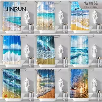 JINRUN утолщенная водонепроницаемая занавеска для ванной комнаты, устойчивая к плесени, занавеска для душа, занавеска для душевой перегородки, занавеска для душа, занавеска для ванной комнаты, бесплатная перфорация 90*180CM