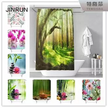 JINRUN утолщенная водонепроницаемая занавеска для ванной комнаты, устойчивая к плесени, занавеска для душа, занавеска для душевой перегородки, занавеска для душа, занавеска для ванной комнаты, бесплатная перфорация 90*180CM