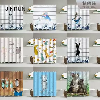 JINRUN утолщенная водонепроницаемая занавеска для ванной комнаты, устойчивая к плесени, занавеска для душа, занавеска для душевой перегородки, занавеска для душа, занавеска для ванной комнаты, бесплатная перфорация 90*180CM