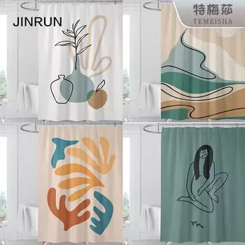 JINRUN утолщенная водонепроницаемая занавеска для ванной комнаты, устойчивая к плесени, занавеска для душа, занавеска для душевой перегородки, занавеска для душа, занавеска для ванной комнаты, бесплатная перфорация 90*180cm
