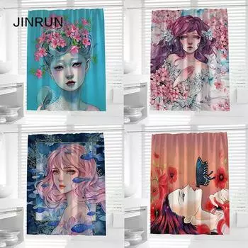 JINRUN утолщенная водонепроницаемая занавеска для ванной комнаты, устойчивая к плесени, занавеска для душа, занавеска для душевой перегородки, занавеска для душа, занавеска для ванной комнаты, бесплатная перфорация 180cmx150cm