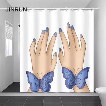 JINRUN утолщенная водонепроницаемая занавеска для ванной комнаты, устойчивая к плесени, занавеска для душа, занавеска для душевой перегородки, занавеска для душа, занавеска для ванной комнаты, бесплатная перфорация 90*180cm