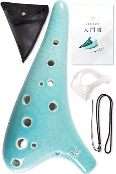 JINSELF by Ocarina Pottery Beginner Set Alto C Beginner Music Instrument Sheet Strap Light Blue [Handmade Artisans] Children светло-синий