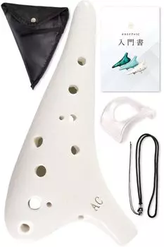 JINSELF by Ocarina Pottery Beginner Set Alto C Beginner Music Instrument Sheet Strap White [Handmade Artisans] Children белый