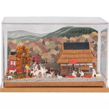 Jintopia Paper Landscape Paper Craft Kit Adult Handmade Kit Japanese Four Seasons Paper Acrylic Case Included Autumn Maple Nara Deer