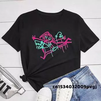 Jinx Arcane футболки для женщин унисекс Game Get Jinxed футболка с мультяшным принтом League of Legends футболка топы с короткими рукавами унисекс