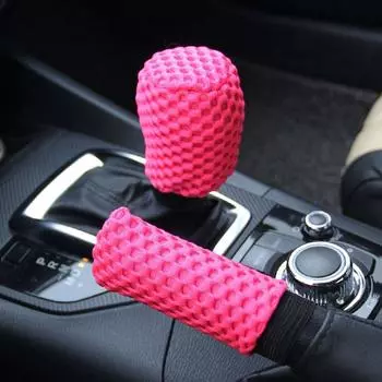 JINXU 2 шт. универсальные автомобильные чехлы на ручку ручного тормоза, ручка переключения передач, сетчатый рукав, ручной тормоз, механическая коробка передач 1 set чёрный