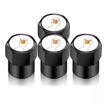 JINXU 4 шт., универсальная автомобильная крышка клапана, аксессуары, автоколесо, шинный клапан, стержень шины, воздушная крышка, наклейка для милой белой утки, гуся, форма стайлинга автомобилей 4PCS серебряный