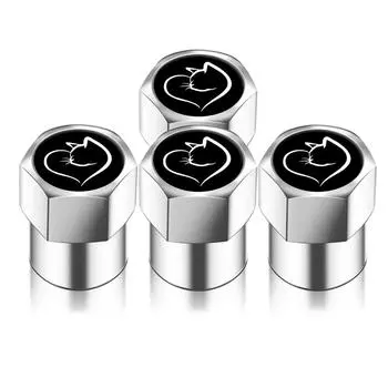 JINXU универсальные автомобильные колеса, колпачки для воздушных клапанов, колпачки для выноса автомобиля, мотор, автоаксессуары, украшение для автомобиля, домашнего животного, кошки, сердца красный