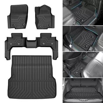 Jiooy Toyota Land Cruiser 250 Series 5 Seater Коврик для пола Второй коврик Багажный коврик Land Cruiser250 3D Коврик для пола GDJ250W Коврик TRJ250W Коврик для багажника Автомобильный коврик