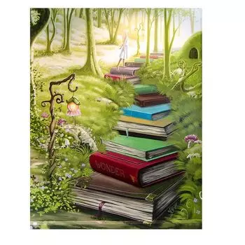 JISHSHAY Алмазное искусство квадратные бусины Путь знаний 40x50 см Алмазное искусство Пейзаж Бисер Искусство Расширенный набор алмазного искусства Алмазное искусство Книга DIY Алмазное искусство
