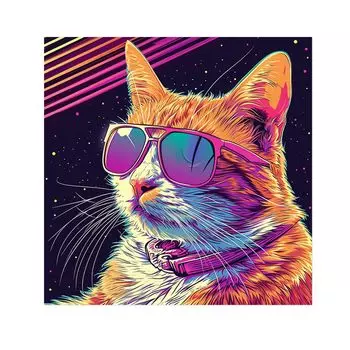 JISHSHAY Diamond Art Kit 40x40 см Diamond Art Cat Bead Art Advanced 5D Diamond Art Animal Популярная алмазная живопись для начинающих DIY Diamond Art Fluorescent