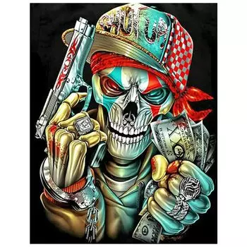JISHSHAY Diamond Art Квадратные бусины 30x40 см Череп Искусство Алмазная картина Полная паста Тип 5D Алмазная мозаика Бусины Набор для рукоделия Алмазная картина