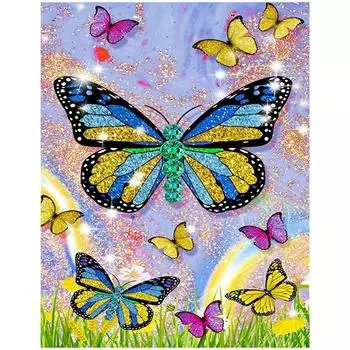 JISHSHAY Diamond Art Квадратные бусины 40x50 см Diamond Art Бабочка Бусина Искусство Продвинутый 5D Diamond Art Красочные Бабочки Набор для творчества DIY Великолепная картина