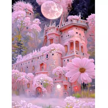 JISHSHAY Diamond Art Квадратные бусины Полная поверхность 40x50 см Замок Алмазная картина Полная паста Тип 5D Diamond Art Набор для рукоделия Алмазная картина Квадрат