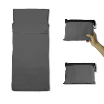 JIVELER легкий внутренний спальный мешок с застежкой-молнией, сумка для хранения, в комплекте внутренняя простыня, подкладка для кемпинга, дорожная простыня, сверхлегкий спальный мешок для пешего туризма