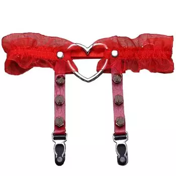Jixin4you подвязка для ног стильная кружевная подвязка в форме сердца для ног с кольцом для носков подвязка для чулок регулируемая цельная красная женская нескользящая