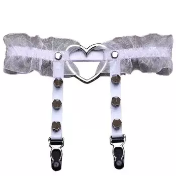 Jixin4you подвязка для ног стильная кружевная в форме сердца кольцо для ног носок подвязка для чулок регулируемая цельная белая женская нескользящая