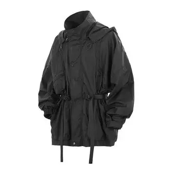 Jiye Heavy Industry New Stand Up Collar Hooded Sun Protection Clothing For Men s Quick Drying Outdoor Sports Loose Sun Protection Clothing Trend M чёрный