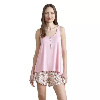 JJBEH0201 женская пижама на бретелях L розовый