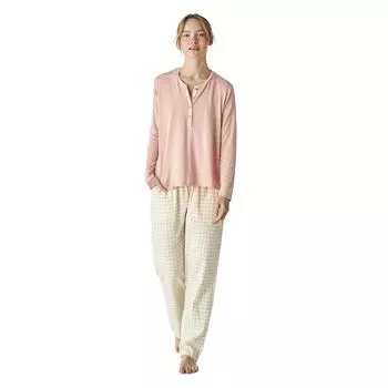 JJBEP0501 Женская пижама с принтом и длинными рукавами L розовый