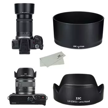 JJC ABS Reversible Lens Hood Compatible with Canon Canon for Canon IS STM Canon IS STM Lens Compatible with Canon EOS R50 dual lens kit (1+1) ET-60B &