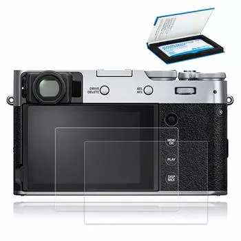 Набор из 2 защитных пленок для ЖК-дисплеев JJC, совместимых с Fujifilm FUJI X100VI X100V XT4 XE4, тонкая высокопропускающая высокопрочная салфетка для протирки линз X-M5