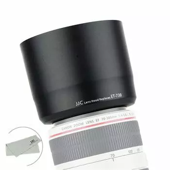 JJC Reversible Lens Hood Black for Canon EF IS USM Lens Compatible 70-300mm f4-5.6l ET-73B
