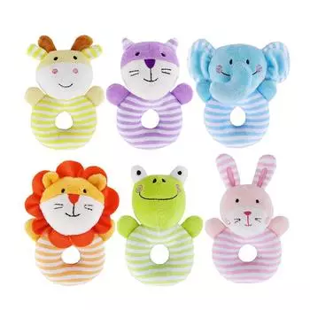 JJOVCE милые плюшевые колокольчики с животными, погремушка, колокольчик для младенцев, головоломки, игрушки для раннего образования cat фиолетовый