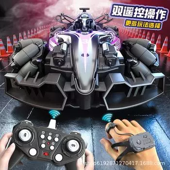 JJRC Q186 Single Control Hand Gesture Double Control Cool Light Spray Rc Racing Toy Remote Control Stunt Car Toys for Boys Gifts TwoBattry синий