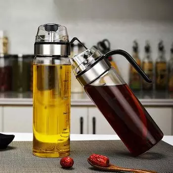 JJTHNCR Automatic Opening Oil Bottle Durable Soy Sauce Vinegar Seasoning Storage Jar Oil Pot Leak Proof Kitchen Tool Practical