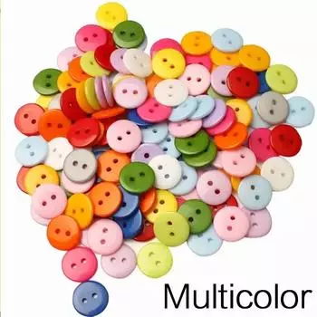 Jjyy 200 шт. 2 отверстия круглые 9 мм случайно смешанные пластиковые кнопки с двумя отверстиями для скрапбукинга своими руками мультяшные кнопки, подходят для одежды