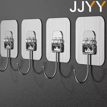 JJYY 5 шт. бесшовные крючки водонепроницаемые и маслостойкие несущие металлические настенные крючки для домашнего декора держатели полки ванная комната кухня