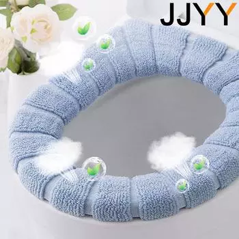JJYY New Universal Warm Soft Washable Toilet Seat Cover Mat Closestool Toilet Lid Cover розовый