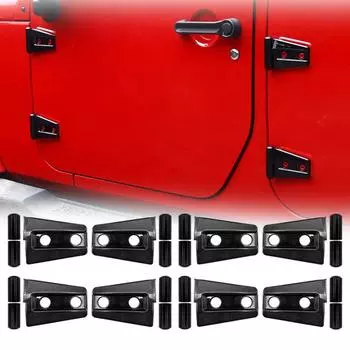 JK 4-дверные дверные петли защитные накладки комплект отделки для Jeep Wrangler Unlimited Rubicon Sahara Sports Accessories 2007-2018 JK чёрный