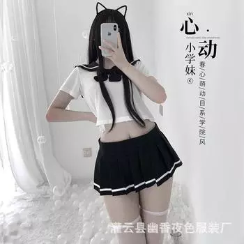 JK короткая юбка сексуальное школьное платье короткая юбка девушка сексуальная короткая юбка сексуальное школьное платье короткая юбка M чёрный