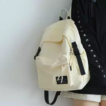 JK Lightweight Backpack Women 2025 New Fashion Travel Leisure Backpack Women Backpack Women College Student Milk yellow with standard