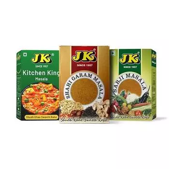 JK Shahi Garam Masala 50 г + SABJI Masala 100 г + Kitchen King 100 г | Смешанные специи | Индийские специи в наборе Combo Pack