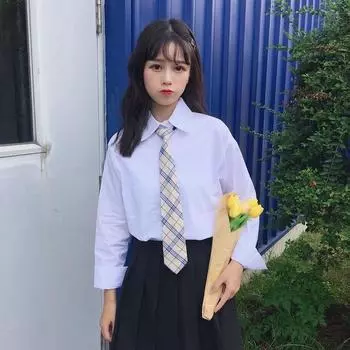 Jk Shirt Women Loose College Style Long Sleeve Tops XS