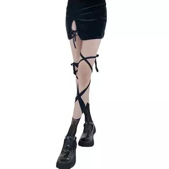 Jk Tie, кружевные ажурные чулки, нерегулярные носки с раздельным носком, женские средние носки-трубы, летние сексуальные длинные японские носки с ремешками as the picture