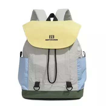JK Unisex Casual Backpack for Travel 2025 Summer New Cross-Border Trendy Lightweight Contrast Color Cloth Bag Gray