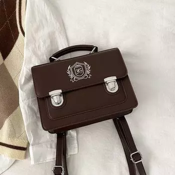 JK Японский студенческий стиль Рабочая одежда Сумка почтальона через плечо Small size Brown