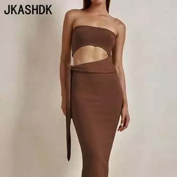 JKASHDK Женские модные летние весенние однотонные повседневные платья без рукавов со средней талией и принтом S белый